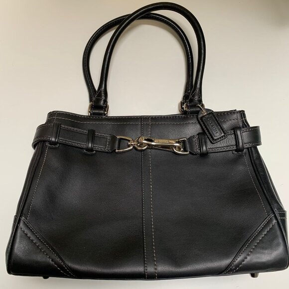 Coach Handbags - Vintage Coach Black Leather Handbag